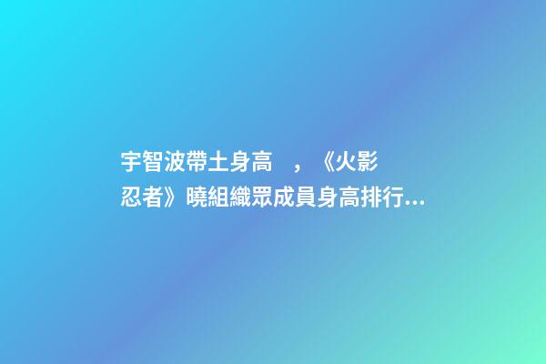 宇智波帶土身高，《火影忍者》曉組織眾成員身高排行榜-第1張-觀點(diǎn)-玄機(jī)派
